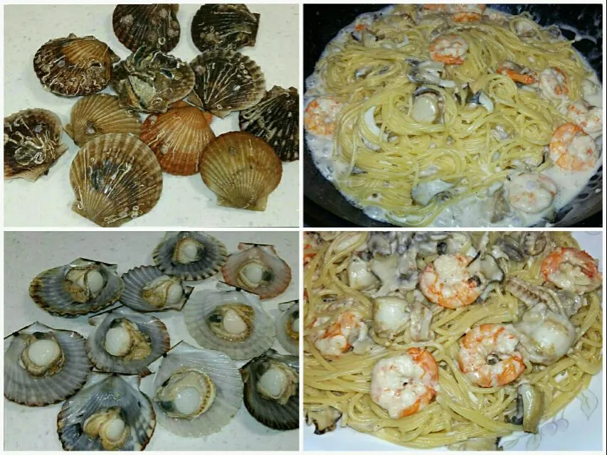 spaghetti with scallops and shrimp|steven z.y.さん