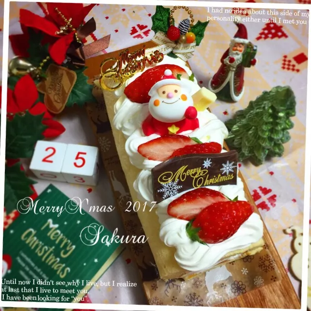 Rizmuさんの料理 シフォンロールケーキ✨🎄 MerryX'mas 🎅2017|さくちんさん