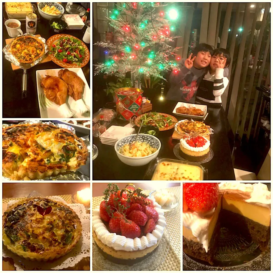 Today's X‘mas Dinner🍴ｻﾗﾀﾞ･ﾎﾟﾃｻﾗ･ｸﾞﾗﾀﾝby mom焼き鳥屋さんの3Lﾁｷﾝ🍗･ｷｯｼｭ･ﾌﾟﾘﾝｹｰｷ|🌈Ami🍻さん