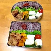 黒米と唐揚げ弁当|sachiさん