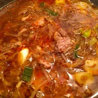 Snapdishの料理写真:Hot pot/鍋 (日本の味+中華スパイス)|Daichiさん