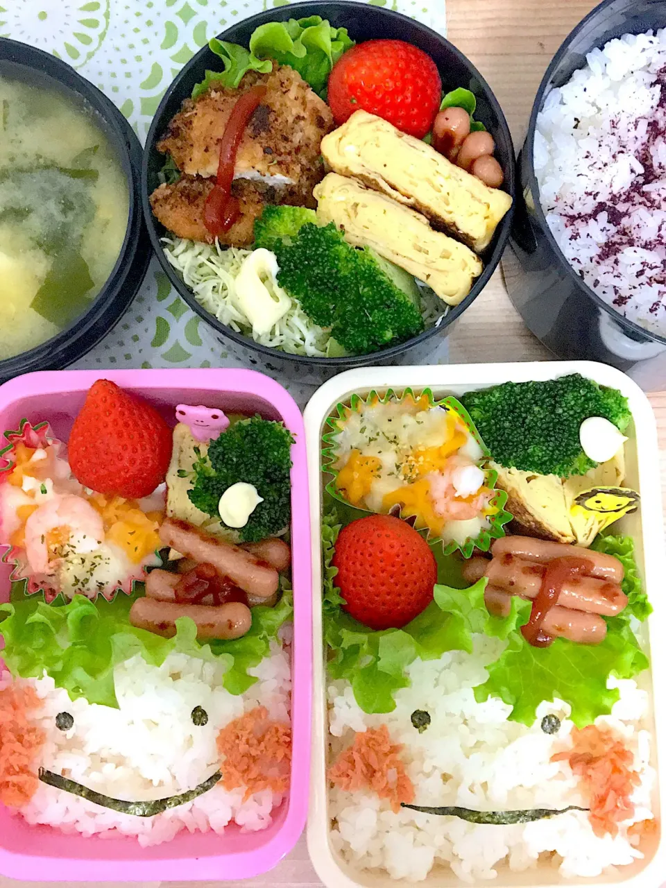 夫❤️息子❤️娘お弁当
 #保温ジャー に変更！
寒い寒い｡・(ﾉД`)・｡|かねしろ食堂さん