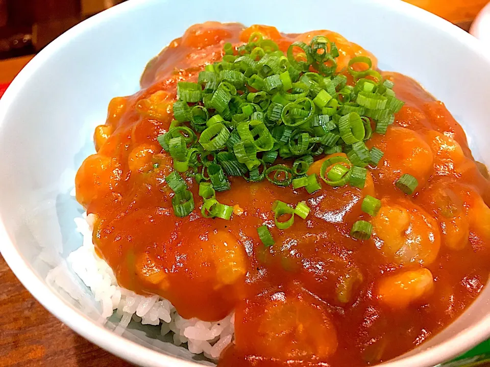 自分賄い飯
海老チリ丼|ちゅら夏さん