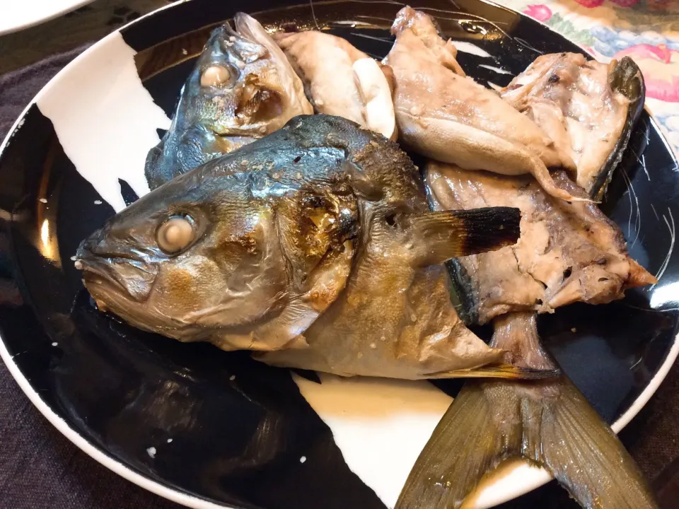 イナダ🐟のアラを塩焼き😋|アライさんさん