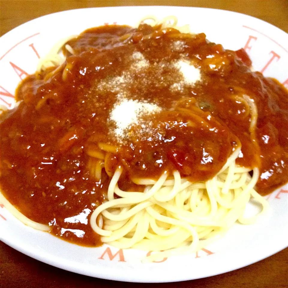 ミートソーススパゲティ🍝🍴🎃手抜きのリメイクなのだ〜😂|まいりさん