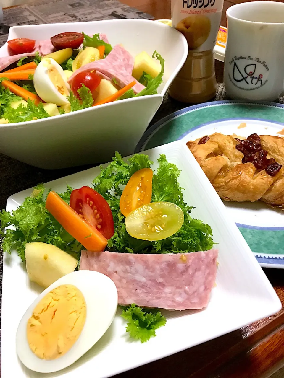 シュトママの旦那様が作った ゴロゴロサラダ🥗🙏で夜ご飯|シュトママさん