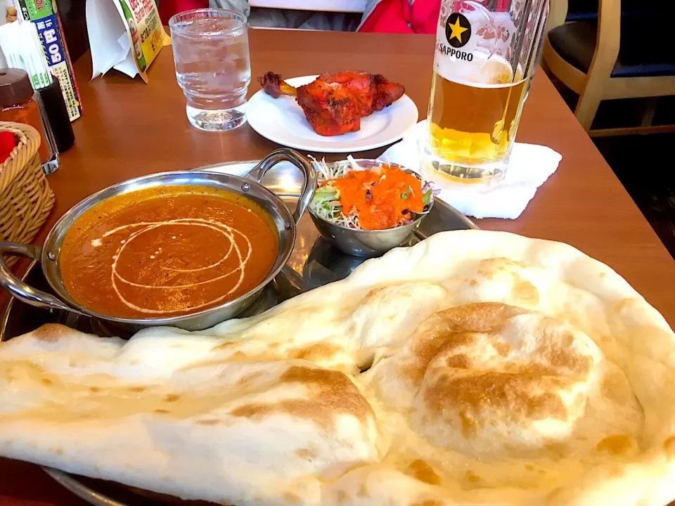 夜勤明け年始の準備しながら近所のインド料理店でタンドリーチキン・キーマカレーナンセット🍺を|Tarou  Masayukiさん