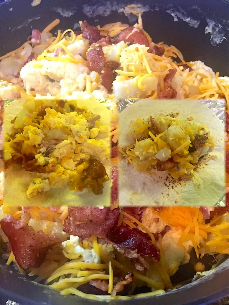 Breakfast Tacos 🌮 (eggs, ham, bacon 🥓, potatoes 🥔 and cheese) 😋😋😋|Alma's Home Kitchenさん