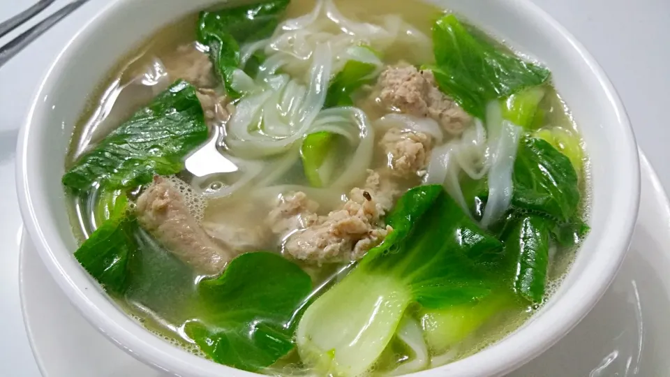 Noodles soup with minced pork + veg 😋😍🙆|🌷lynnlicious🌷さん