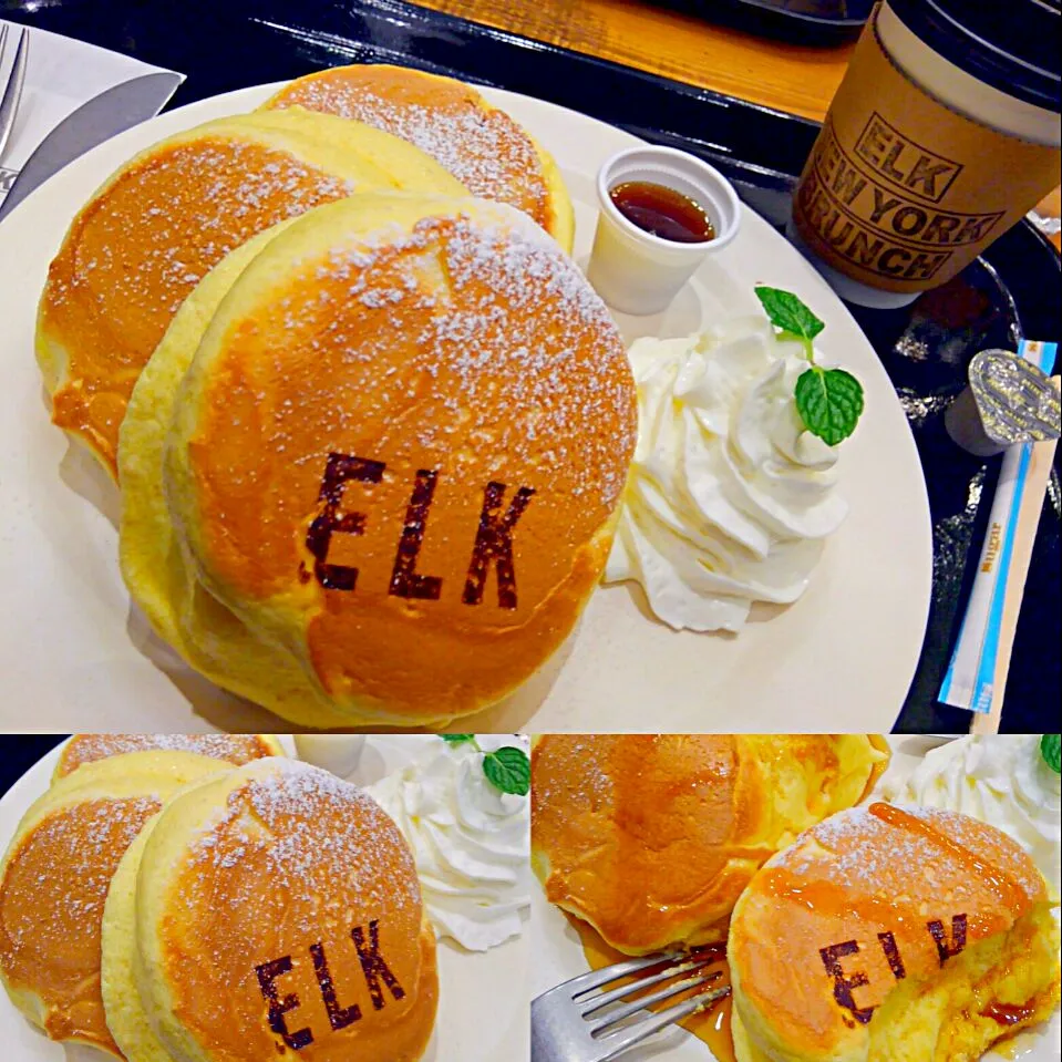 ELKのプレーンパンケーキメープルシロップ＆コーヒー|うたかた。さん