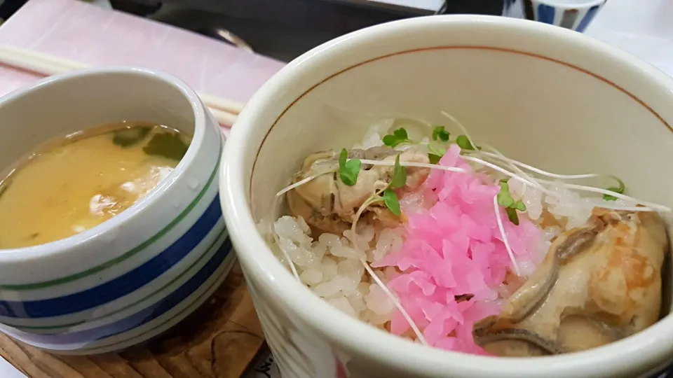 牡蠣ごはんと茶碗蒸し|しあるさん