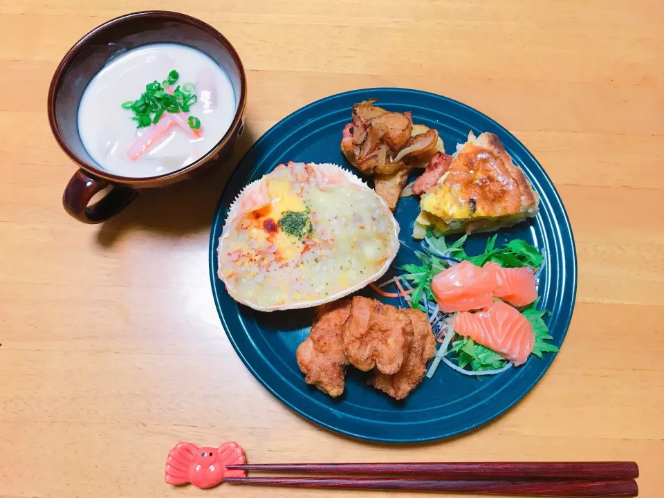 夕ごはん
ベーコンのキッシュ
からあげ|ちゃみこさん