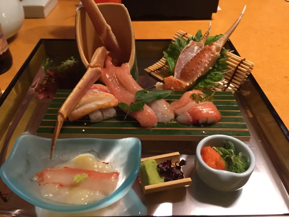 かに華やぎ造り  脚造り･霜降り造り･焼霜造り･昆布〆造り・白醤油漬け造り|Kojiさん