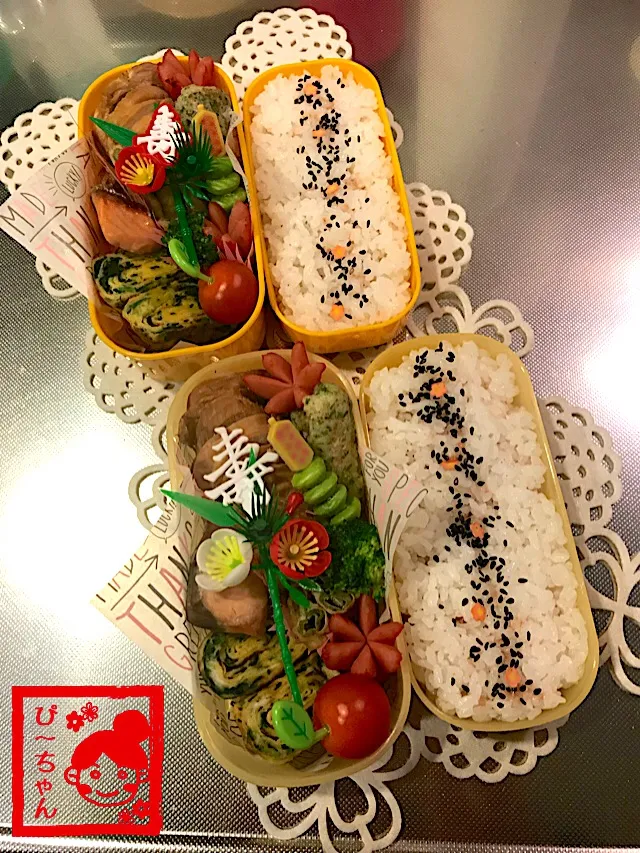 Snapdishの料理写真:姉妹☆高校生弁当🎌442日目と121日目|☆ぴ〜ちゃん☆さん