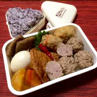 Snapdishの料理写真:1/5 OBENTO🌷
手作り豚団子入りおでん弁当🍱🍢