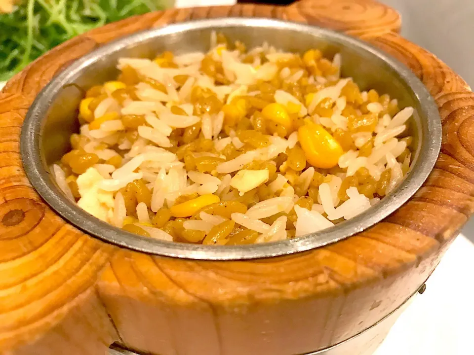 Fried rock rice, rice, egg white & sweet corn|Sky Blueさん