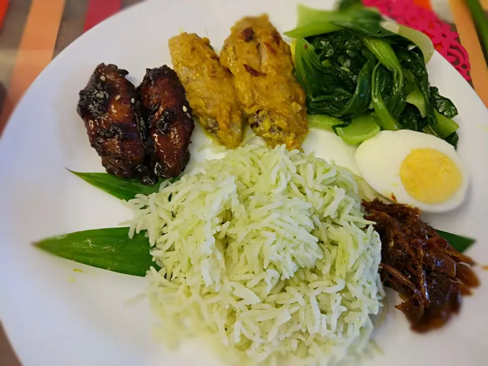 Thermomix nasi pandan lemak with 2 flavoured chicken wings|Ee Shanさん