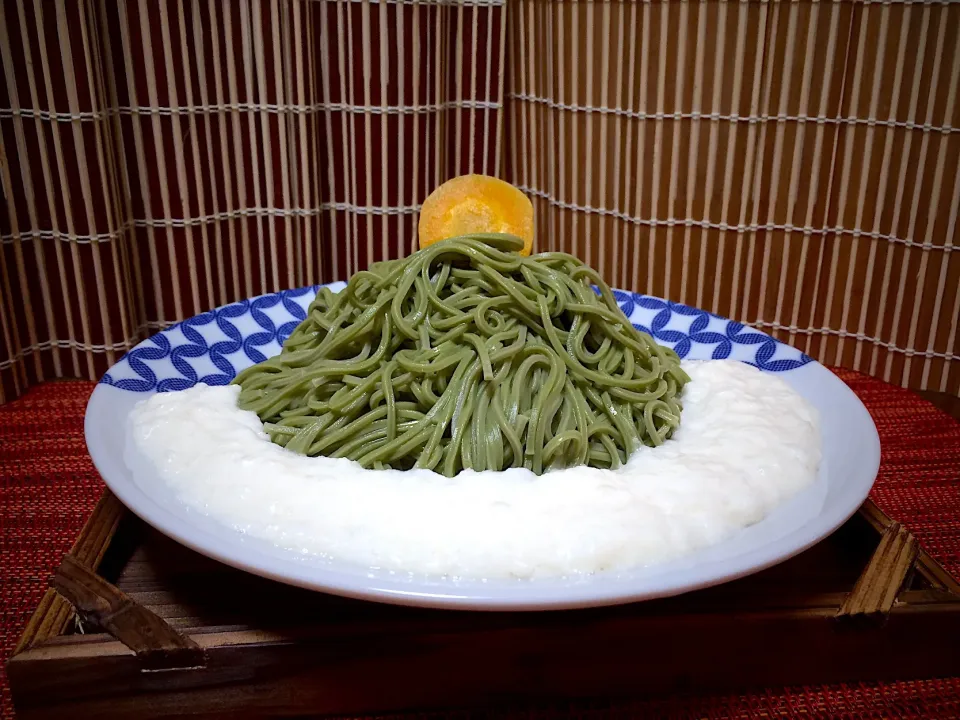 Snapdishの料理写真:グリーンマウンテン蕎麦🍀🌄初日の出⁉️🎍 海と山のとろろ雲海浮かび☁️㊗️|ぱぴこ家さん