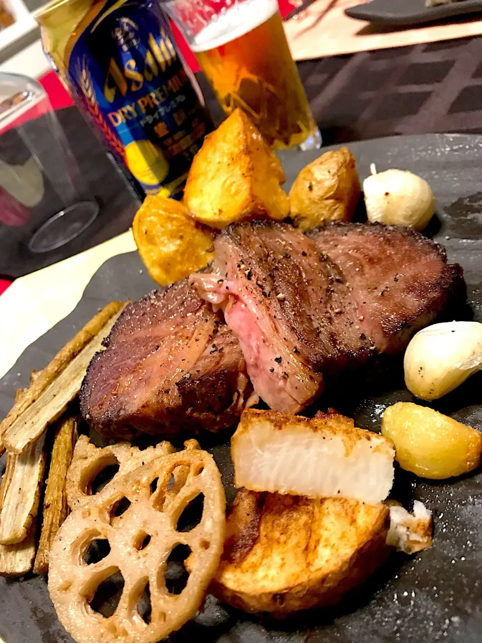 Snapdishの料理写真:ステーキ🥩！|ナムナムさん