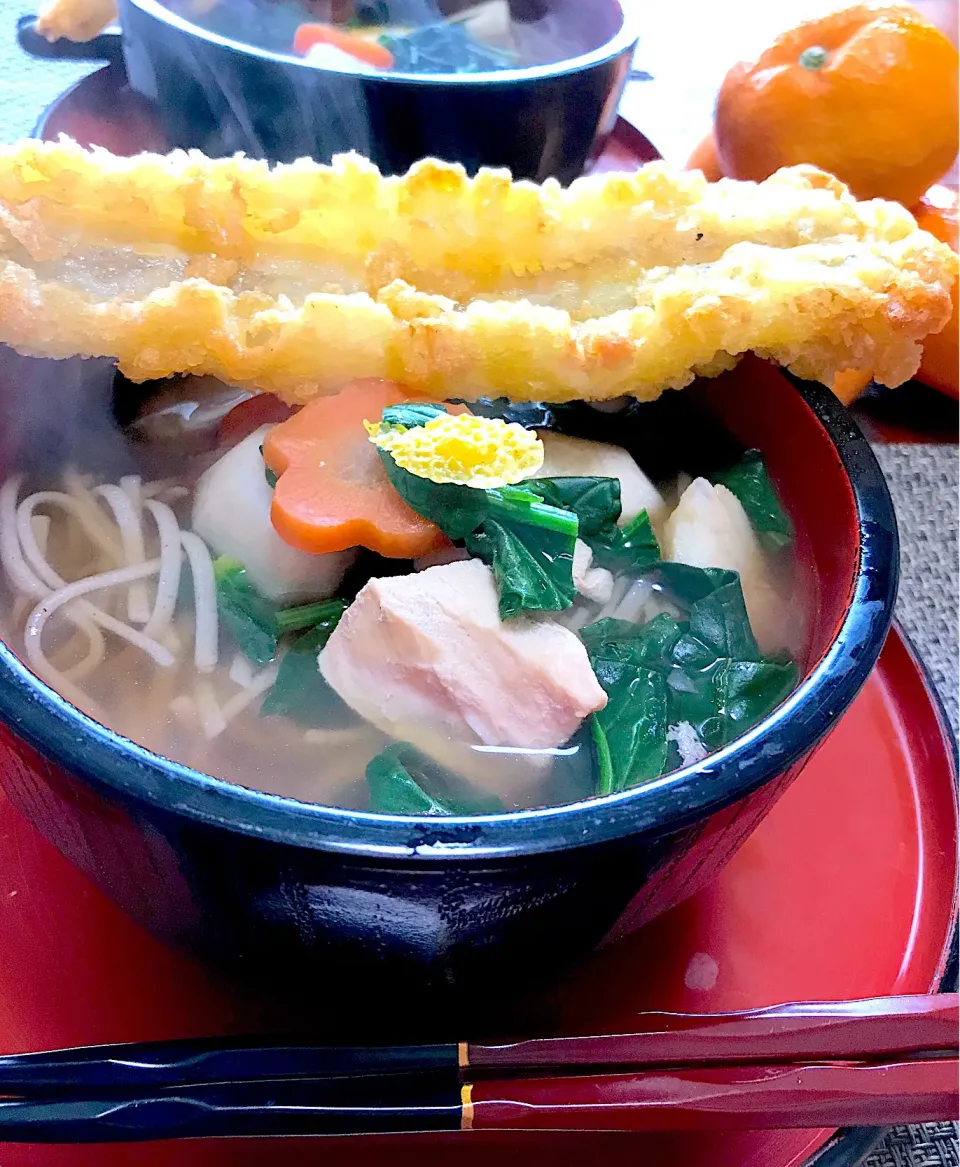 アナゴとけんちんそばでおひるごはん|シュトママさん