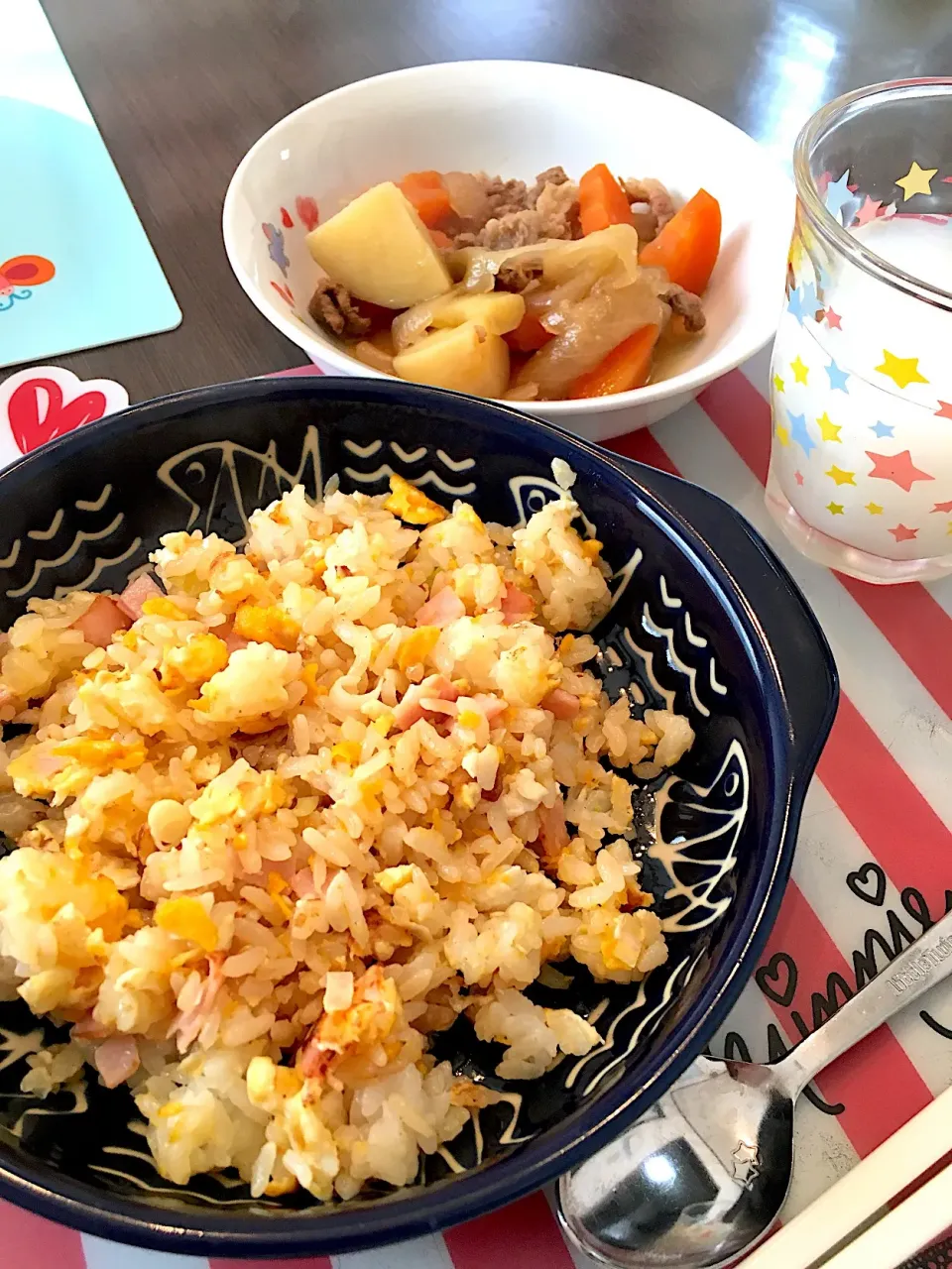 炒飯と肉じゃが|ゆきりん。さん