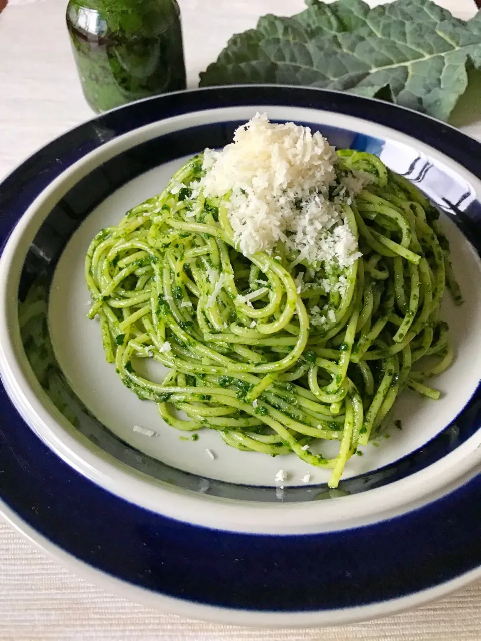 カーボロネロペーストのパスタ🍝#カーボロネロ#黒キャベツ|アッチさん