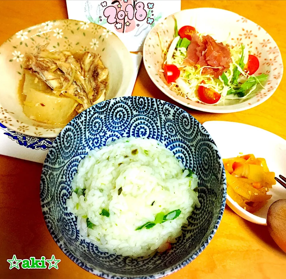 Snapdishの料理写真:2018ねん1月7日☆七草粥他…🍴✨‼︎|☆aki☆さん