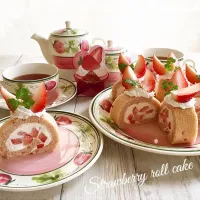 Snapdishの料理写真:苺のロールケーキ🍓