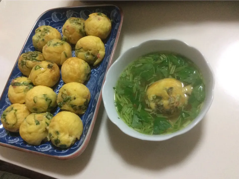 明石焼き風に出汁で食べるたこ焼き|Takeshi  Nagakiさん