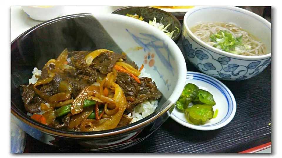 村山聖くんがよく通ってた更科食堂で焼肉丼と蕎麦の定食|ne-neさん