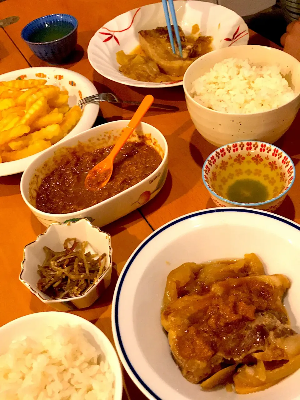 豚バラ肉角煮  豆板醤入り味噌ダレ  キンピラ牛蒡  ポテトフライ|ch＊K*∀o(^^*)♪さん