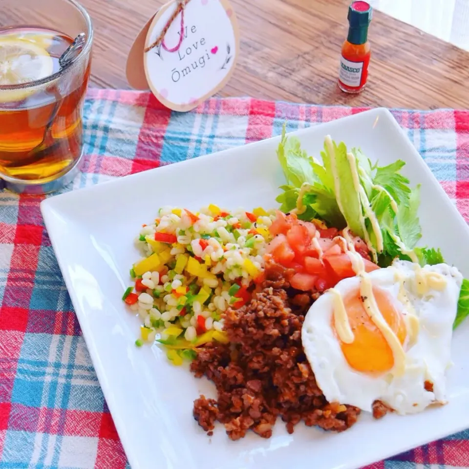 もち麦とパプリカのタコライス風サラダ☆美味しく減量～♪ - ふじたかなの"いつも美味しい！もの探し"|ふじたかなさん