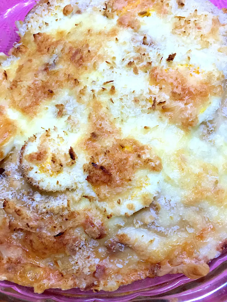 冷凍フライドポテト🍟が少し残ってたので！
ミートグラタンに！|abekoさん