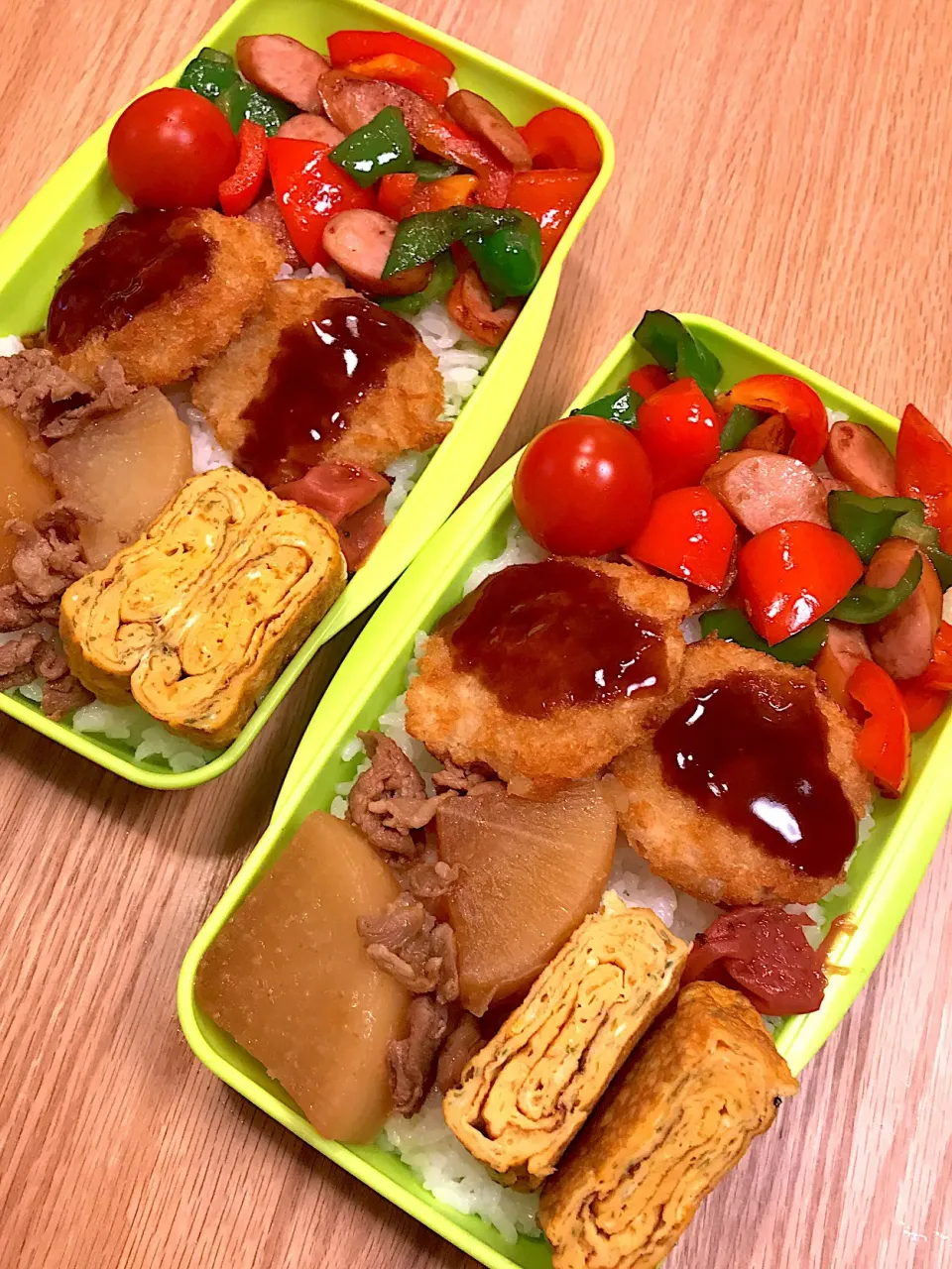 2018.1.10 中2＆高2男子 大根煮弁当〜(*´∀｀*)
 #中2弁当  #高2弁当  #お弁当 #手抜き|mari-pさん