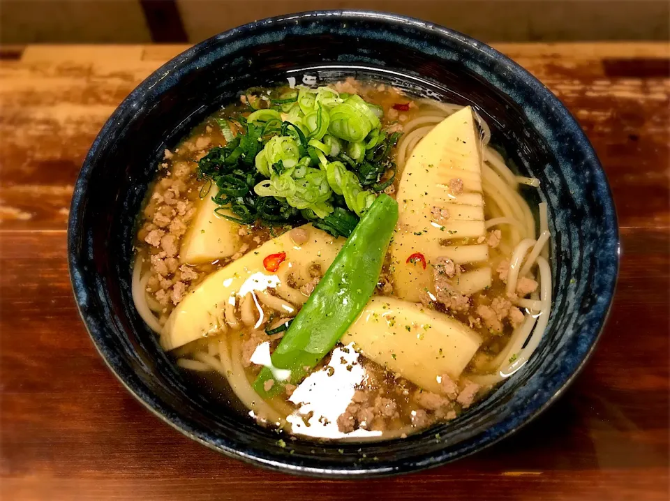 筍入り 牛そぼろあんかけ温めん2|半田手延べそうめんの店 阿波や壱兆さん