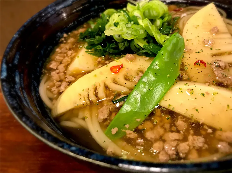 筍入り 牛そぼろあんかけ温めん3|半田手延べそうめんの店 阿波や壱兆さん