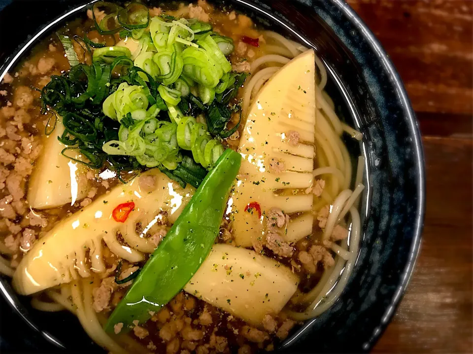 筍入り 牛そぼろあんかけ温めん4|半田手延べそうめんの店 阿波や壱兆さん