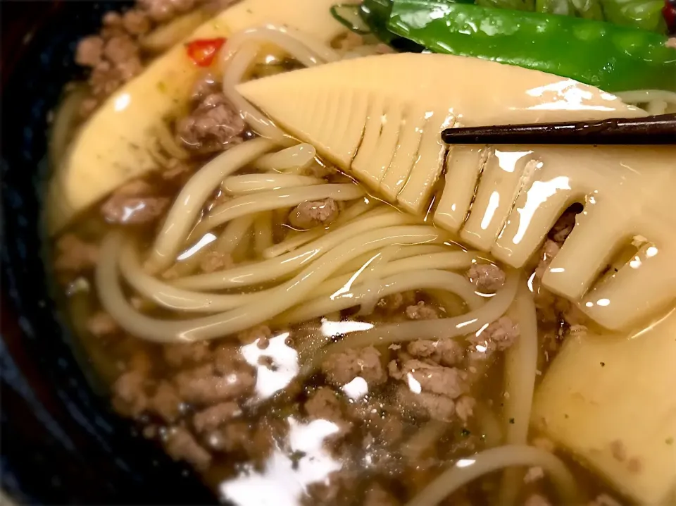 筍入り 牛そぼろあんかけ温めん6|半田手延べそうめんの店 阿波や壱兆さん