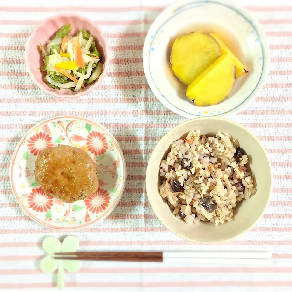 Snapdishの料理写真:れんこんつくね・白菜と切り干し大根の酢の物・さつまいものレモン煮|⑅ まめ子 ⑅さん