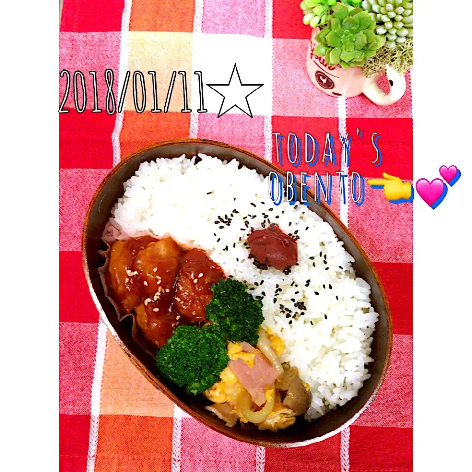 2018/01/11⛄️
今日のお弁当🍱
 #今日のお弁当  #お弁当記録|makkkkkoさん