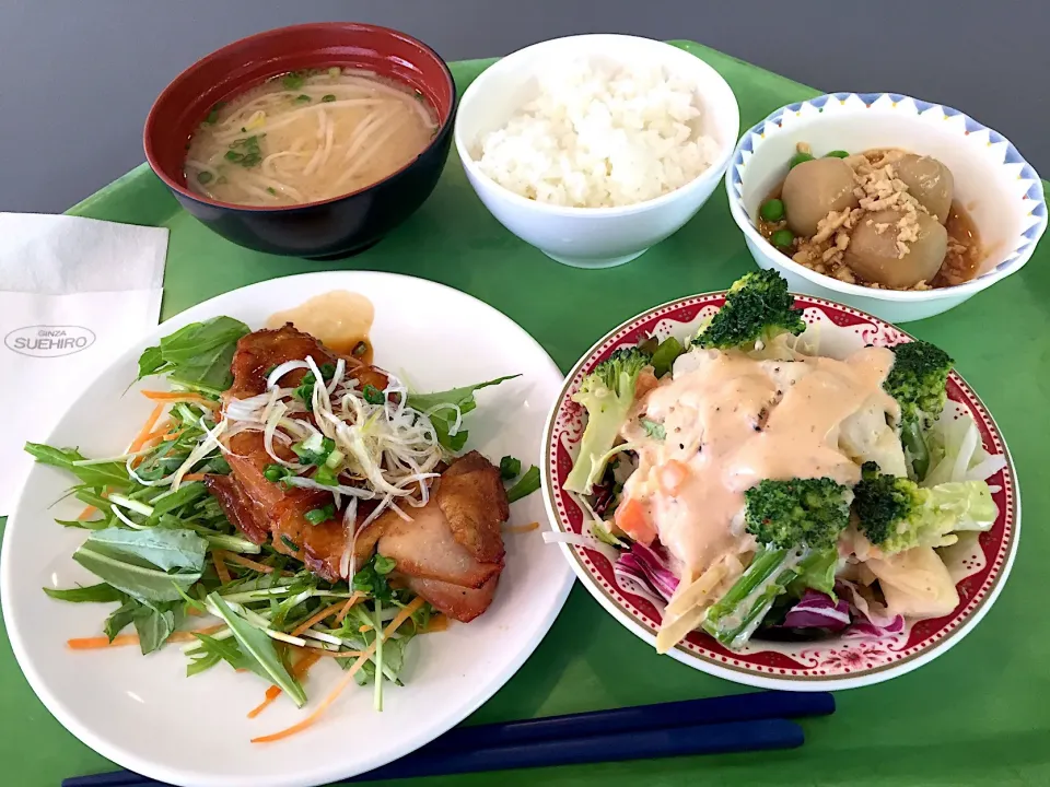 若鶏の山椒焼、里芋のそぼろあん、ポテトとブロッコリーのサラダ|Tadahiko Watanabeさん