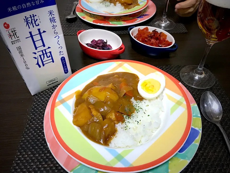 甘いカレーが大好きな旦那のために、蜂蜜の代わりに、甘酒を入れて見ました。|ナタママさん