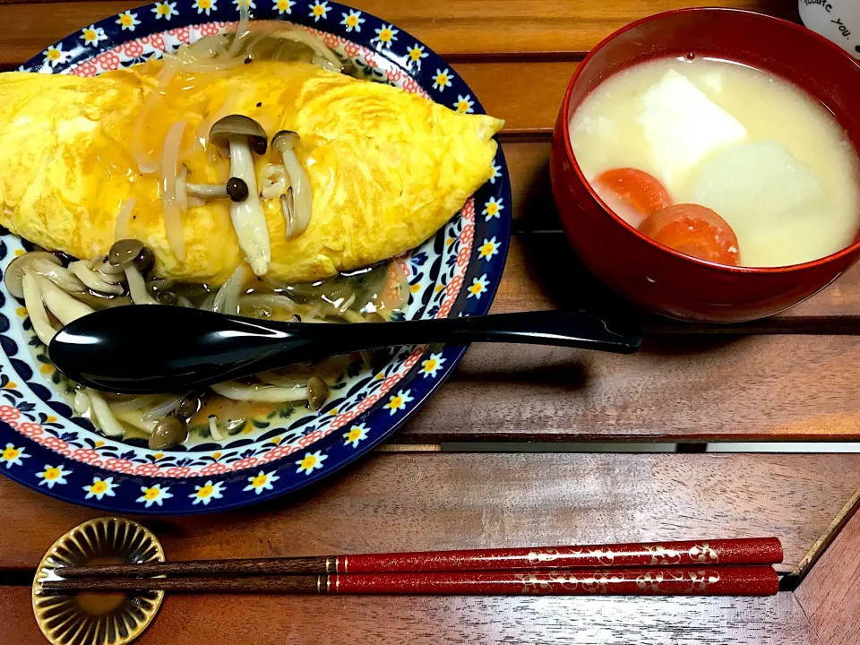 和風きのこあんかけオムライス&関西お雑煮|あやさん