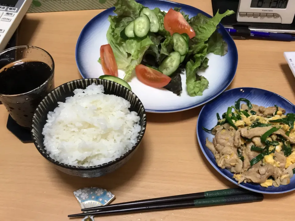 ニラ豚玉定食|はやとさん