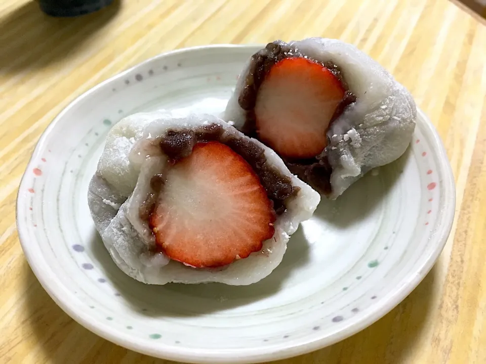 切り餅&糀甘酒でいちご大福🍓|くっきいさん