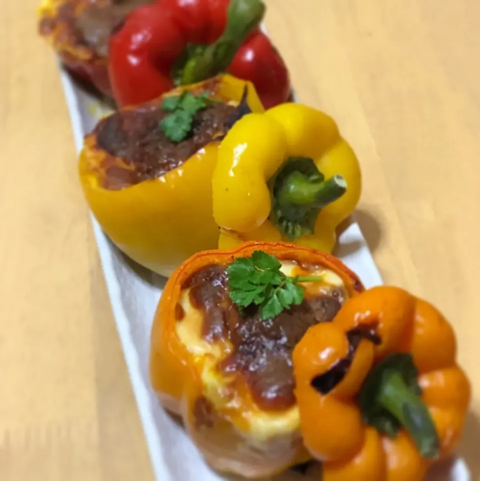 Pimientos rellenos con mozzarella|“where everything is made at home”. by Kazúo.さん