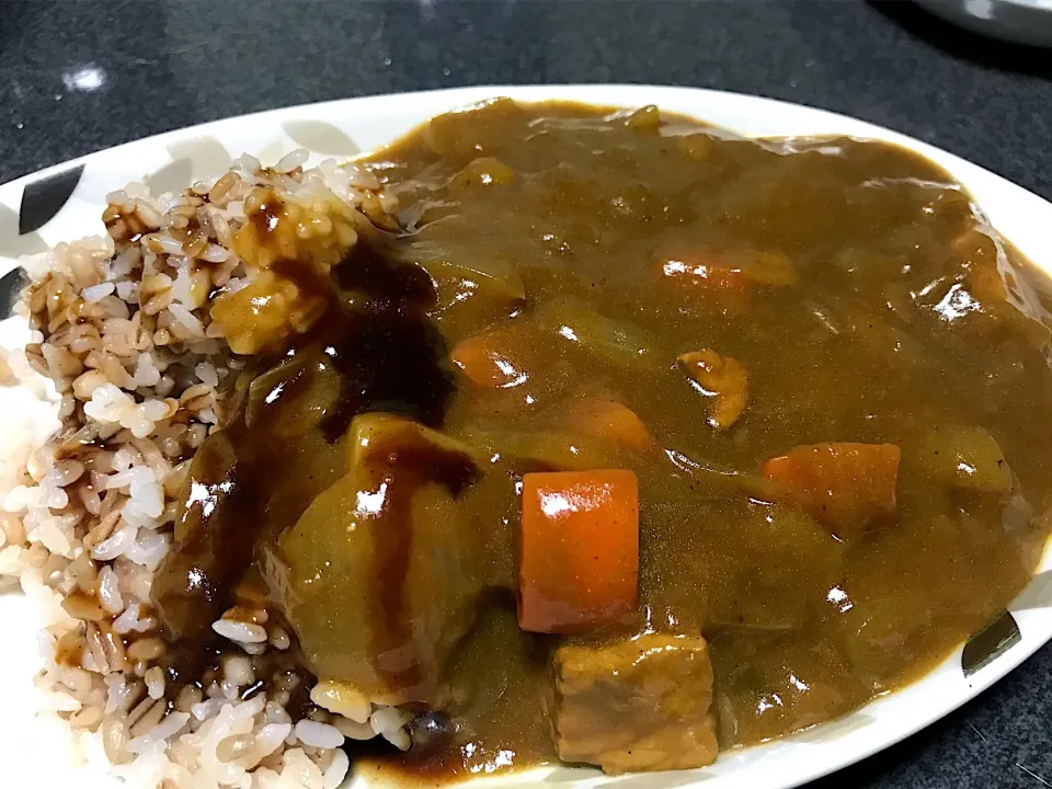 もち麦飯ゴロゴロポーク肉カレーライス|ms903さん