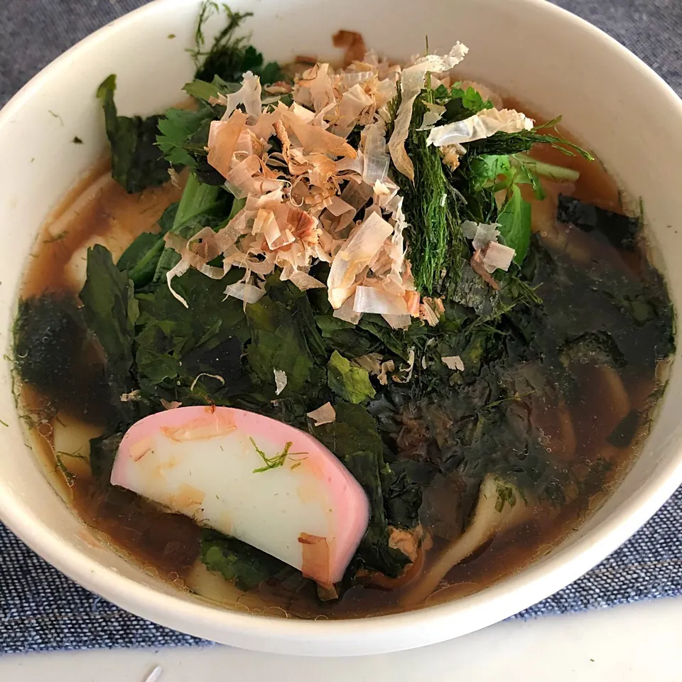 Snapdishの料理写真:雑煮風力うどんlunch♡2018/01/13|ちび太さん