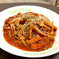 Snapdishの料理写真:ベーコンのトマトパスタ|ちぃさん