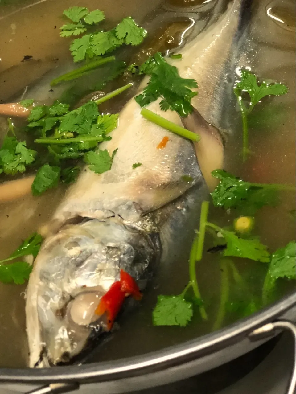 Thai Mackerel with Spicy Soup@ร้านน้องอุ้ม Amphawa, Samut Songkram.|Chalinee Kalyanamitraさん